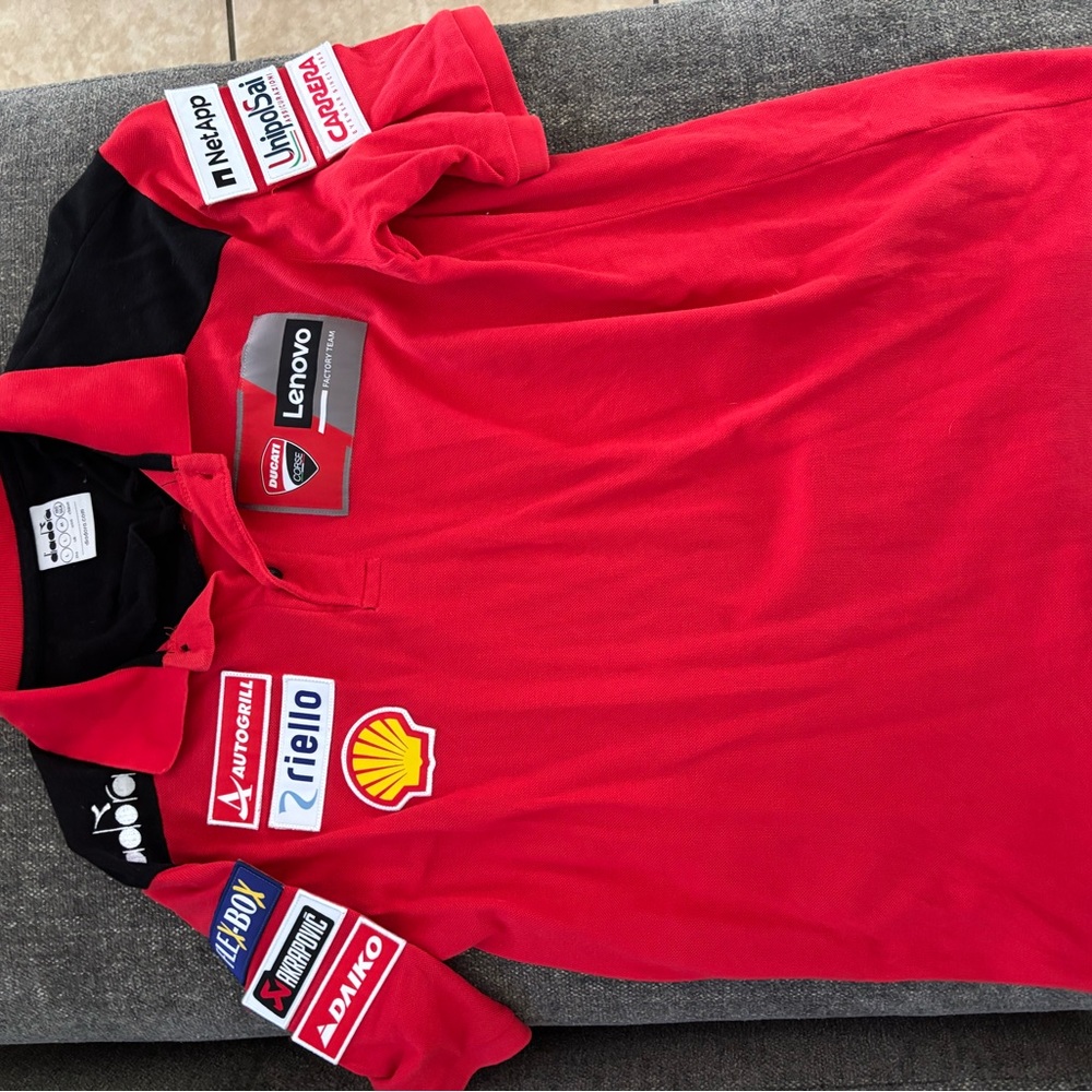 Diadora Red and Black Polo Shirt
